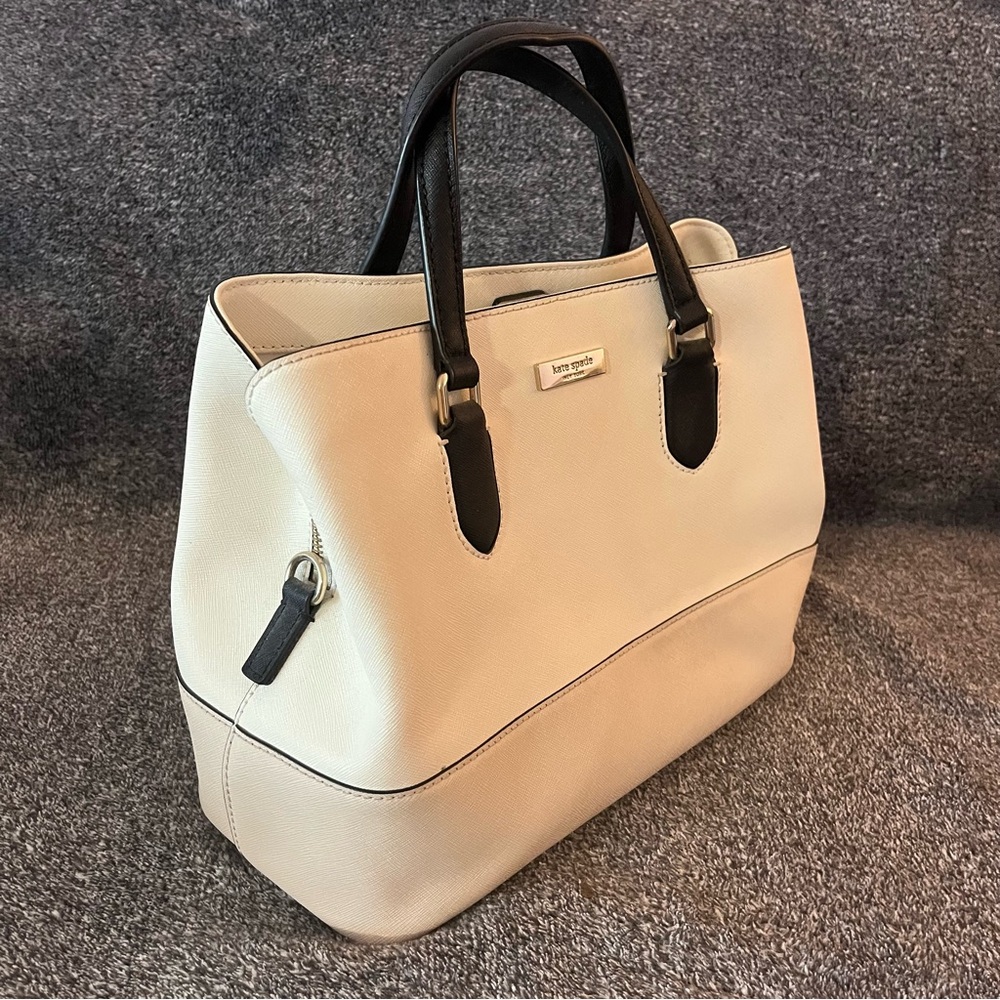 Kate Spade Cream and Pink bag with Black Straps